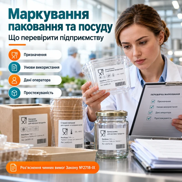 Маркування паковання та посуду: що перевірити до контакту з харчовим продуктом