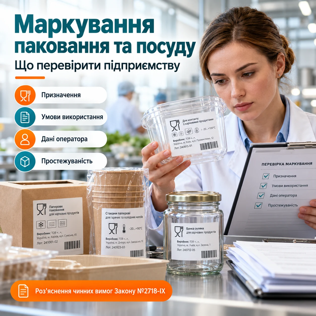 Маркування паковання та посуду: що перевірити до контакту з харчовим продуктом