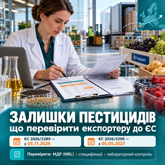 Залишки пестицидів: нові регламенти ЄС і дати, які варто внести до плану контролю